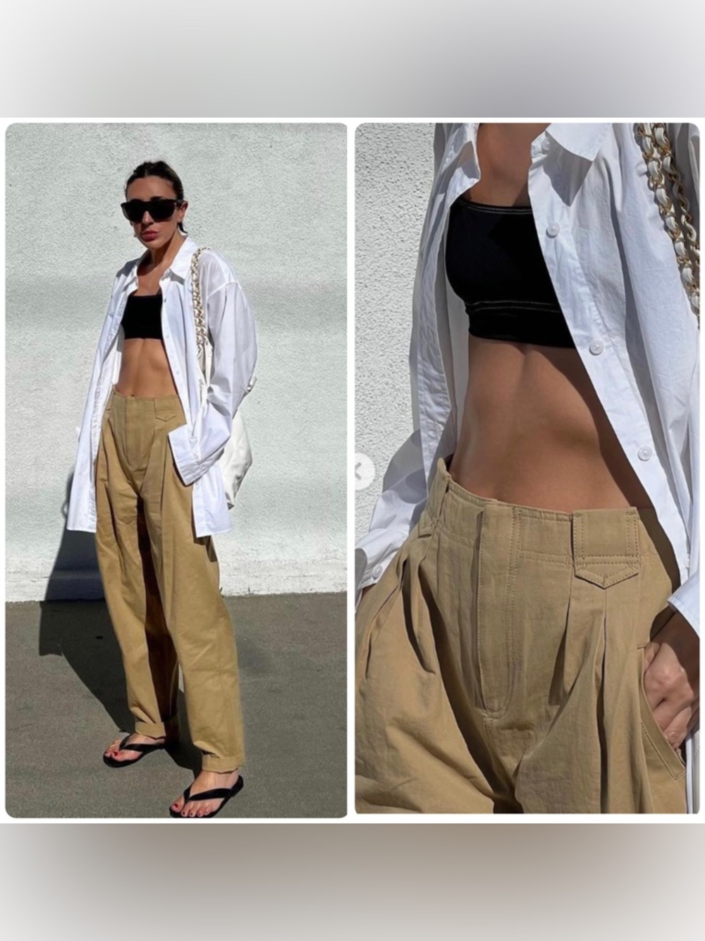 New! Song Of Style Quinn Khaki Balloon Tapered Trouser Pant Small Nwt! — image 2 of 8